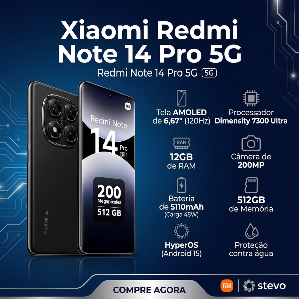 Smartphone Xiaomi Redmi Note 14 Pro 5G 512gb